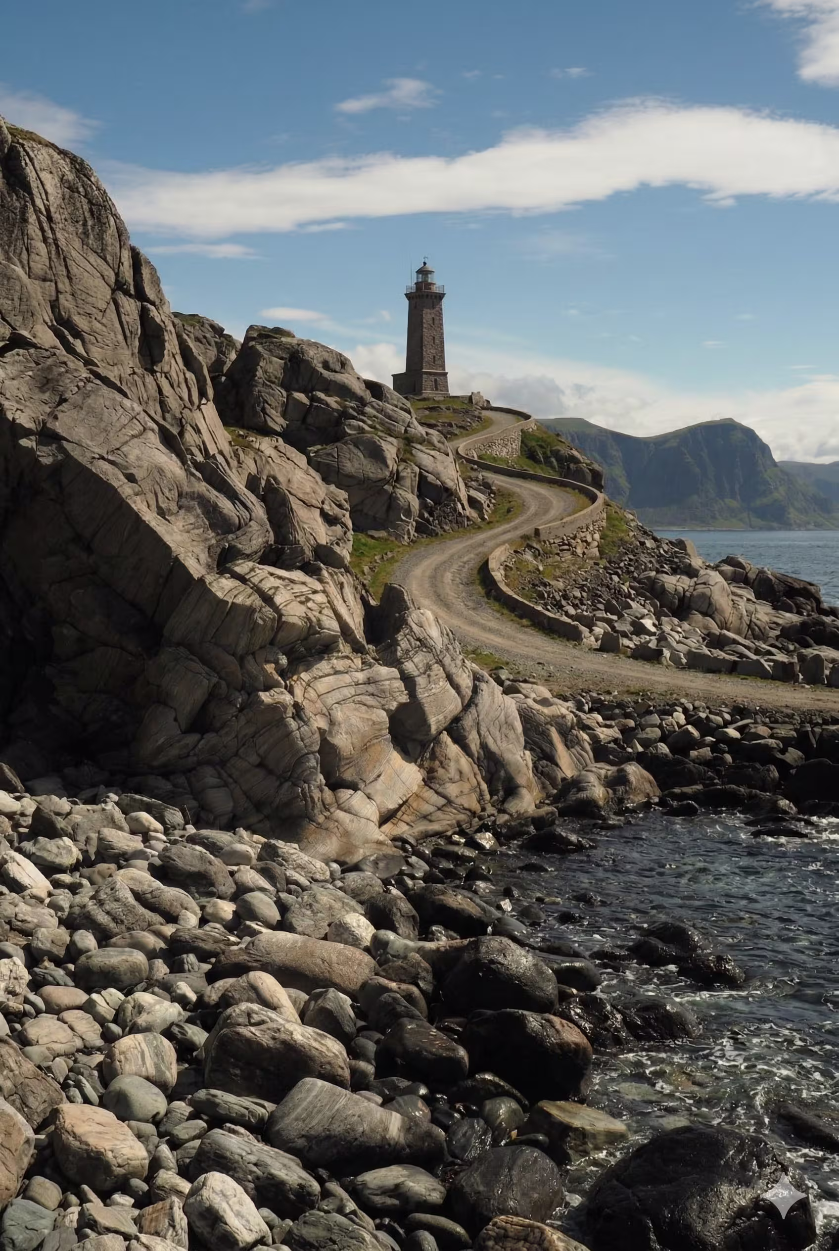 a lighthouse, representing the winding path that therapy is towards hope and change.